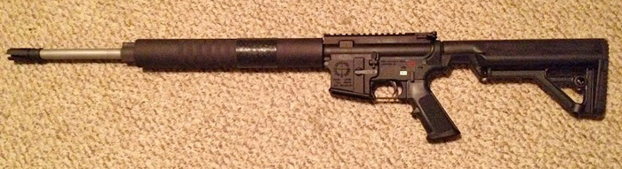 Taking a slightly different approach, I placed my TUFF1 grip on the free-floated handguard on my new AR 