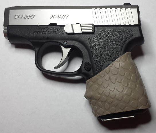 KAHR CW380 with TUFF1 DTan Boa Grip