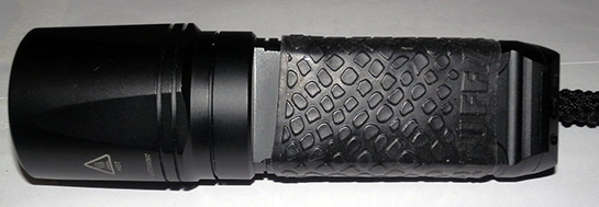 Fenix TK35 light with black TUFF1 Boa Grip Cover