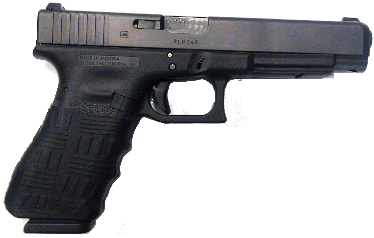 Glock with TUFF1 Black Double Cross Grip