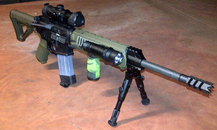 Bushmaster M4 5.56/.223 with Zombie Down on fore-grip (Pic 2)