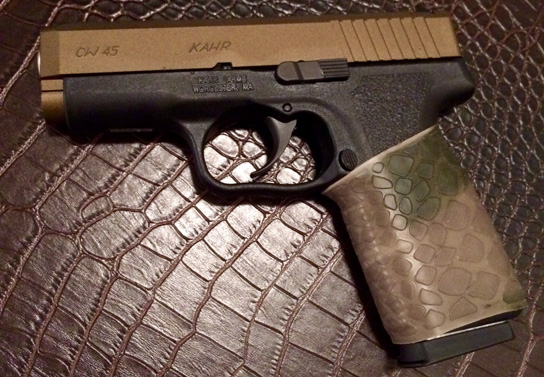KAHR CW 45 Burnt Bronze with TUFF1 A-TACS AU Boa Grip