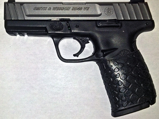 "...S&W SD40VE with the TUFF1 Black Boa Grip and it feels awesome...Good product thank you" ~ M.A.