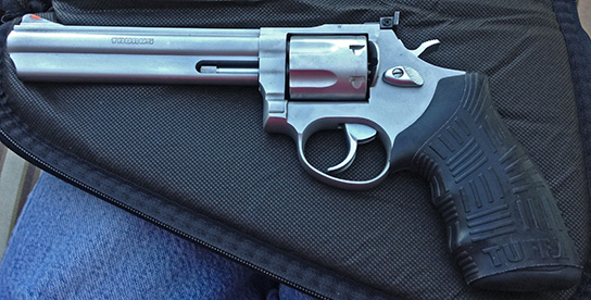 Taurus 66 with TUFF1 Black Double Cross Grip 