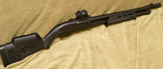 TUFF1 Death Grip Black on Remington 870 with Magpul Stock and Slide