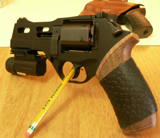 4" Chiappa Rhino with Black Boa TUFF1 Grip Cover (2" Rhino in background)