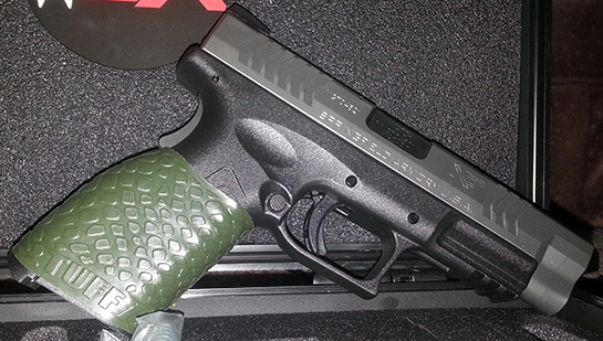 Close-up - TUFF1 Boa in OD Green on Springfield XDM 9mm
