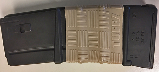 Magazine with TUFF1 Desert Tan Double Cross Grip Cover