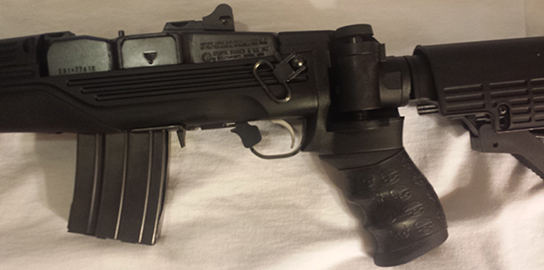 TUFF1 Black Death Grip on Ruger Police Tactical Mini 14