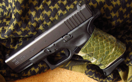 Close-up pic - "Awesome grip. Had decal grips... switched to the TUFF1. No problems." ~D.P. TUFF1 ATACS FG on Glock 23