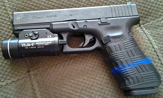 TUFF1 Double Cross Thin Blue Line on Glock 22