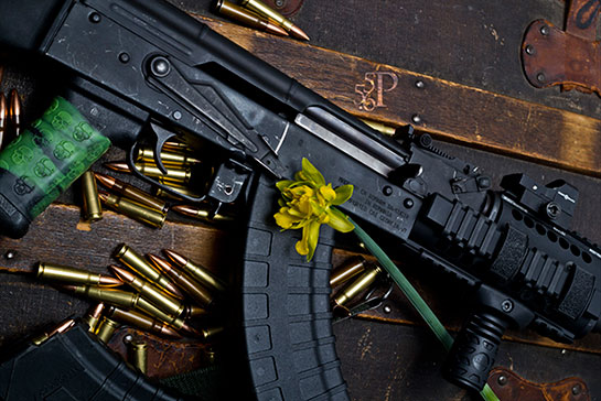 TUFF1 Zombie Down! on AK Romanian WASR 10/63 - from the 556P Firearms and Spring Flowers Collection