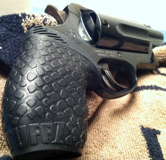 Alt Angle Pic - Taurus Judge Public Defender with Boa Black TUFF1..."placed on a ribber grip on the Judge Public Defender. Love it! ~DW