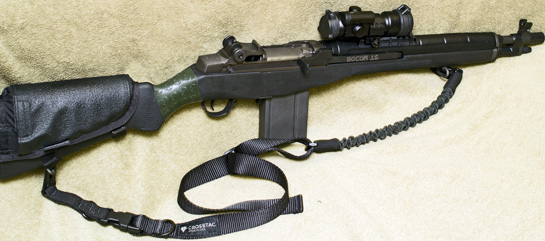TUFF1 Death Grip in OD Green on M1a Socom 16- It went on pretty easy. Had to take the trigger group/receiver, barrel off. slipped it from the front end back. but it feels great.