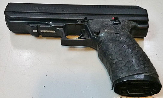 From W.M. ~ Hi-Point JHP45 with TUFF1 Black Boa Grip