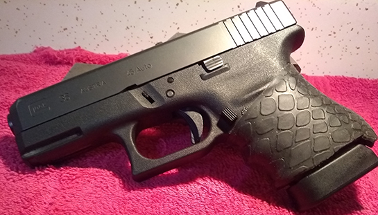 Glock 36 .45cal with trimmed TUFF1 Boa Black 